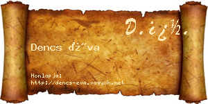 Dencs Éva névjegykártya